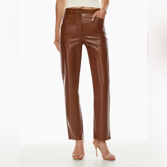 NWT Aritzia Melina High Waisted Leather Pants - Picture 4 of 8